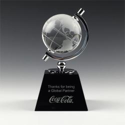 CALIPER CRYSTAL GLOBE ON BLACK BASE