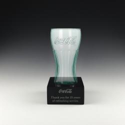 COCA-COLA CONTOUR GLASS ON BASE