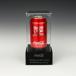 COCA-COLA CAN ACRYLIC COVER W/BASE